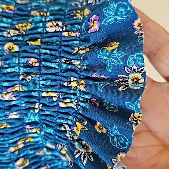 Joe Boxer women's summer crop top. Adorable style.  Blue with floral. Size XXXL. - Picture 3 of 14